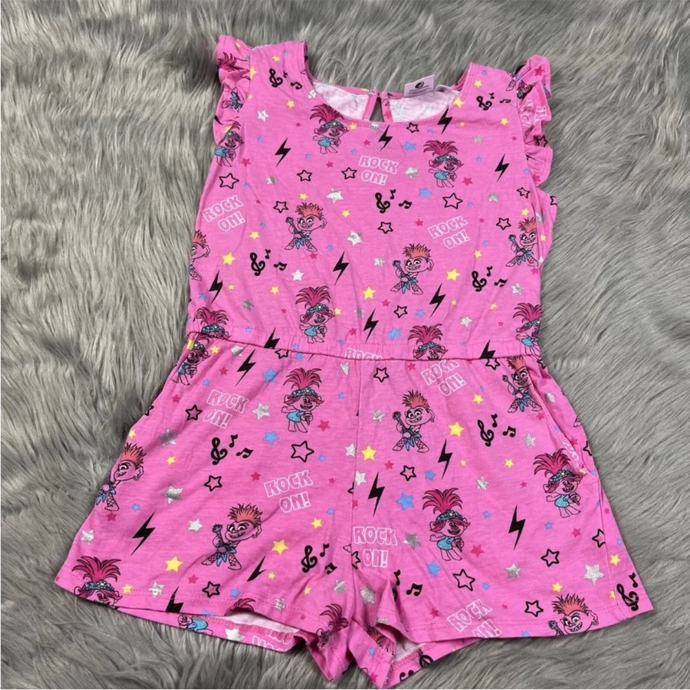 Girls Trolls World Tour Pink Romper Size Medium 7-8